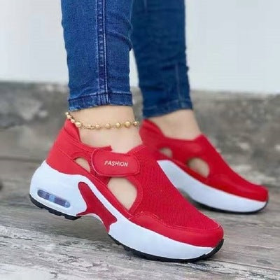 Thick Bottom Wedge Heel Velcro Sneakers/Trainers For Women