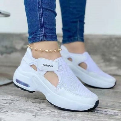 Thick Bottom Wedge Heel Velcro Sneakers/Trainers For Women