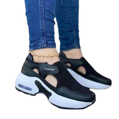 Thick Bottom Wedge Heel Velcro Sneakers/Trainers For Women