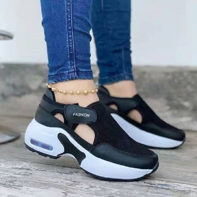 Thick Bottom Wedge Heel Velcro Sneakers/Trainers For Women