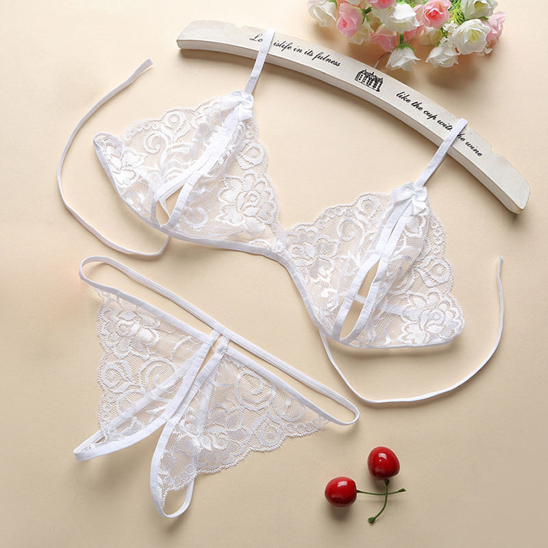 Hot Erotic Bra G-String Garter Set