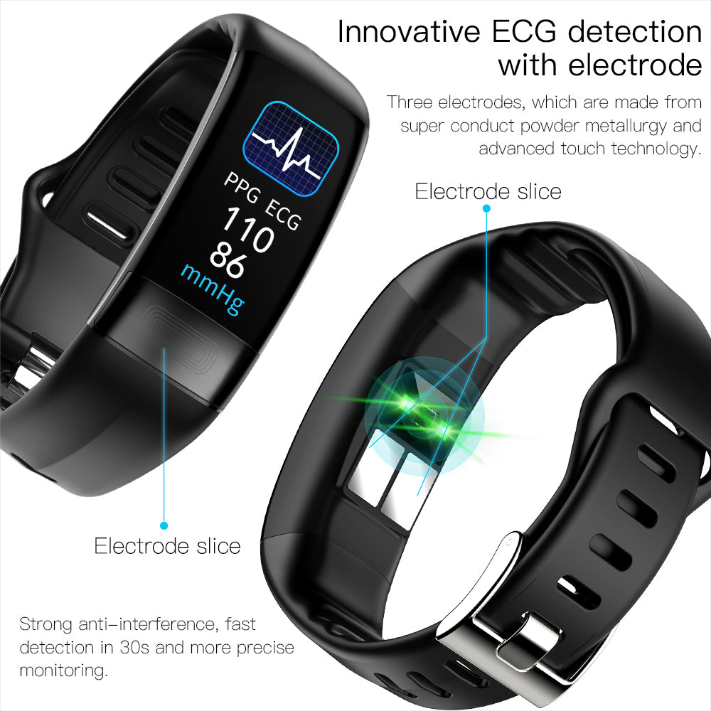 Body Temperature Smart Bracelet - ECG, Heart Rate, Blood Pressure Blood & Oxygen Health Test Watch