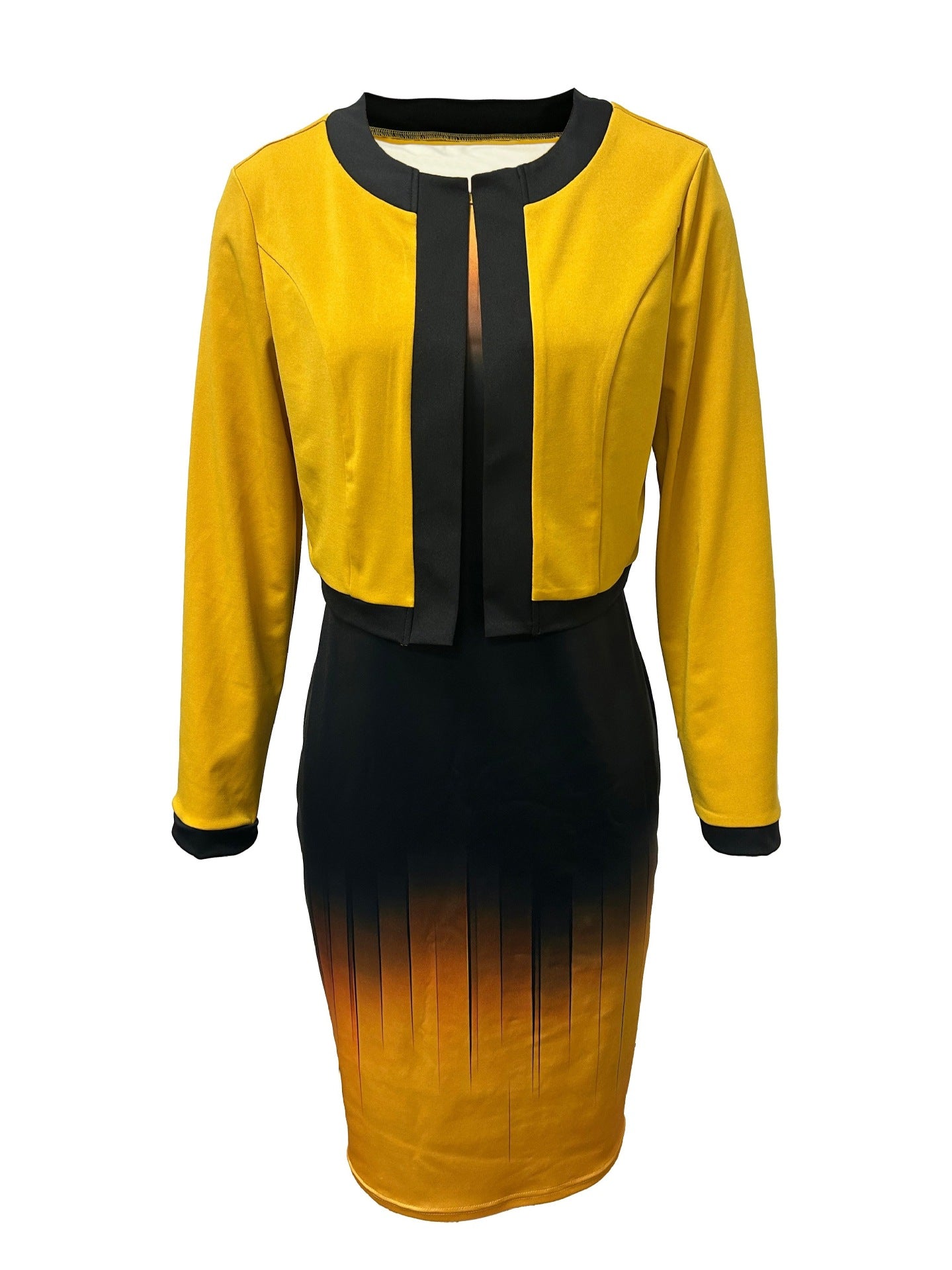 Hip-Wrapped Dress - Two-Piece Set
