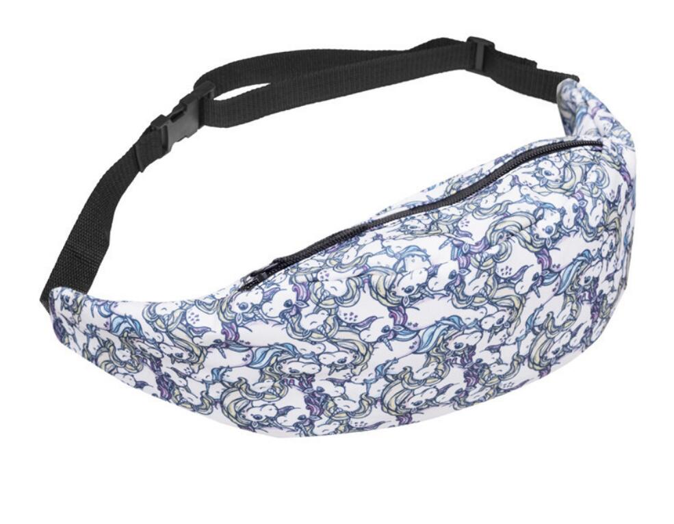 Printed Waist Zipper Bag