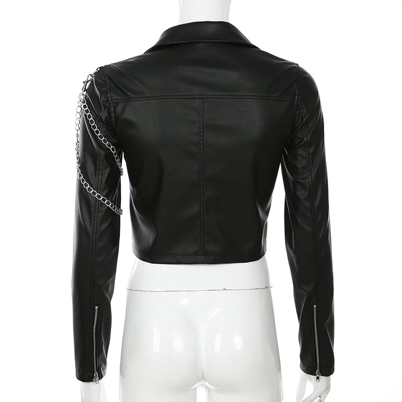 Arm Chain Leather Jacket