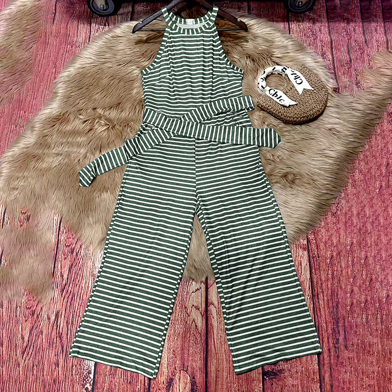Striped Wide-Leg Jumpsuit - US Only