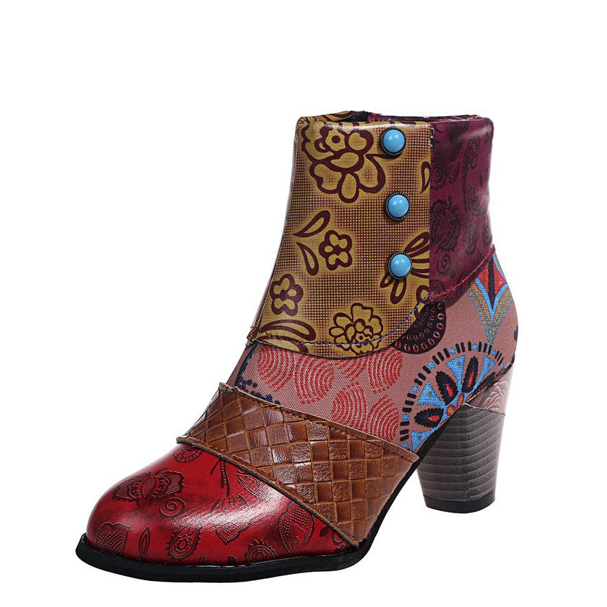 Chunky Print Ankle Boots