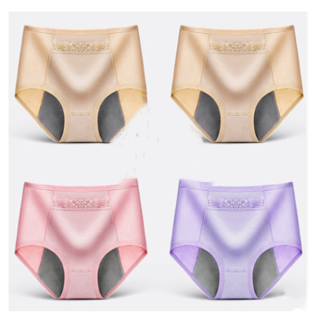 Leak-Proof Menstrual Period Breathable Triangle Health Pants - 4 Pairs of Underwear