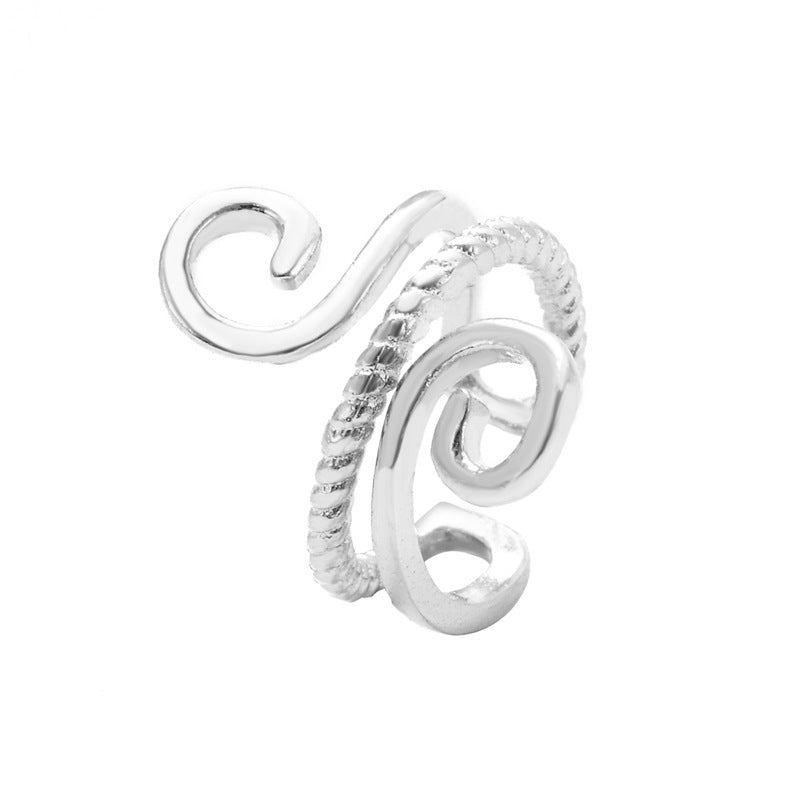 Top quality 18K Gold Color Mosquito Coil Clip on Hoop Earrings Hot Sale C Shape Copper C Shape Cuff Earrings Ear Clip
