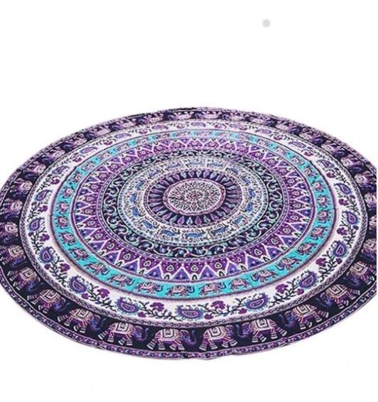 Round Beach Towel - Elephant Totem