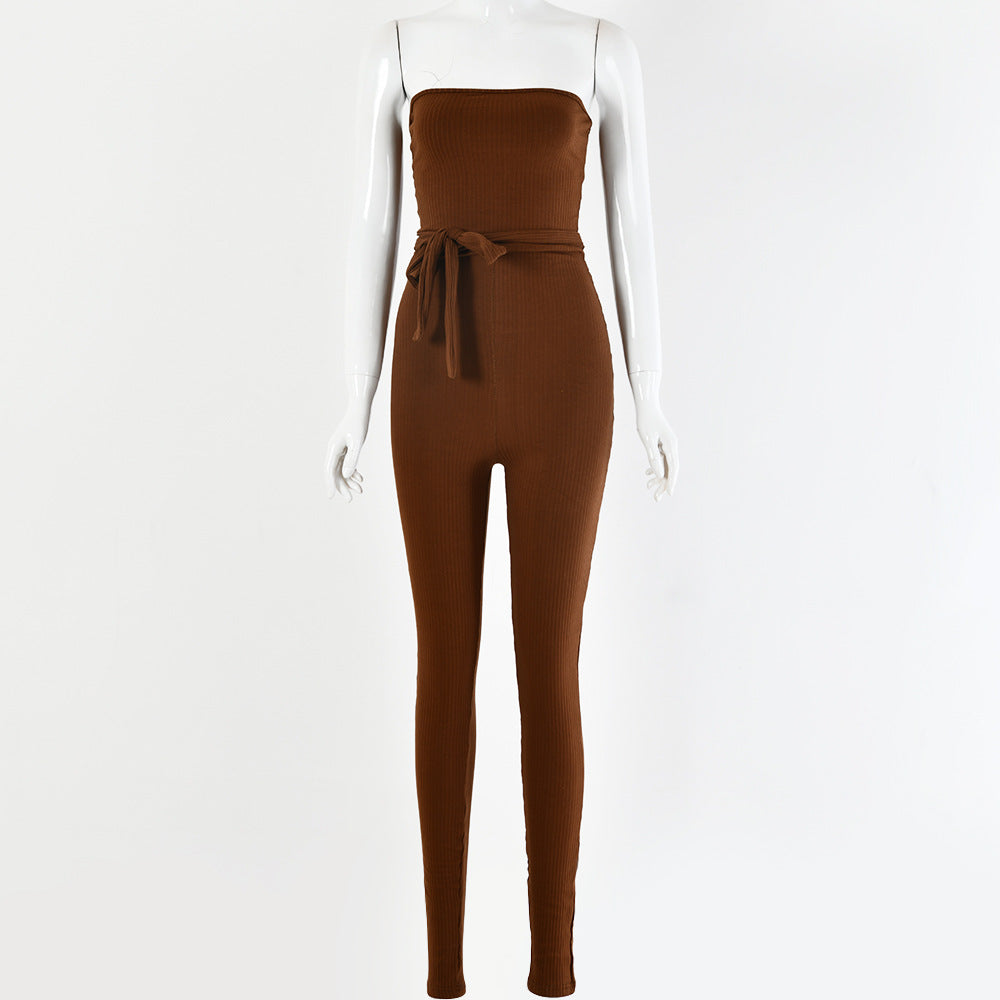 Pit Strip Jumpsuit Trousers for Women