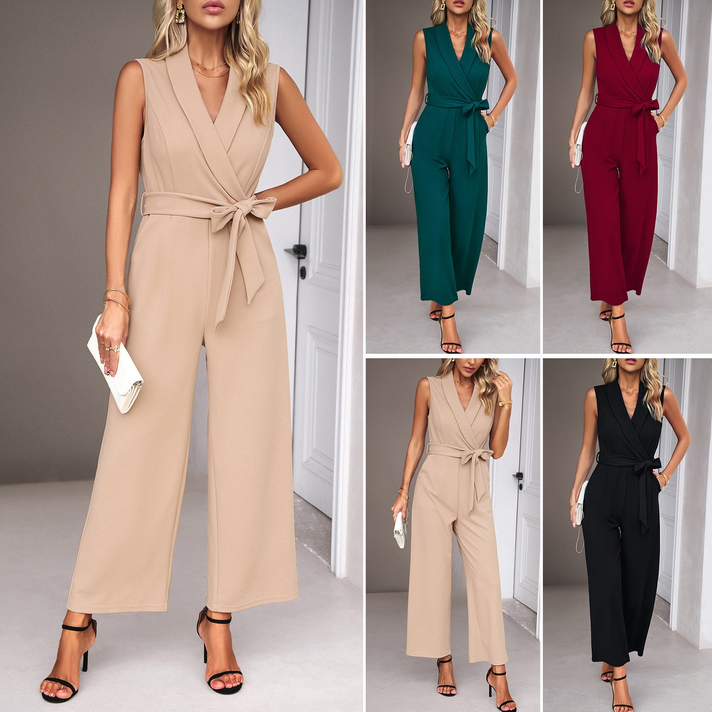 Leisure Commute Trousers - Sleeveless Jumpsuit For Women