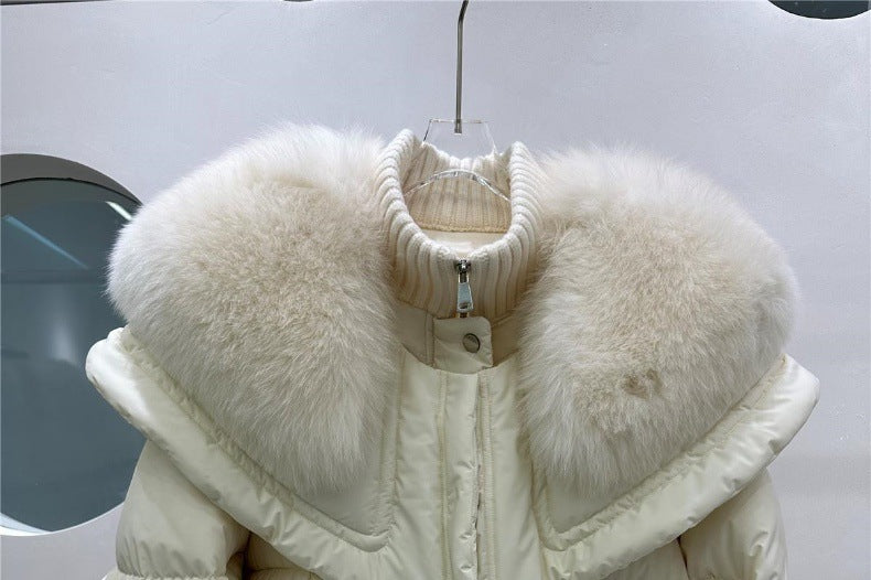 High-End Fox Fur Collar Luxury Puffer Jacket