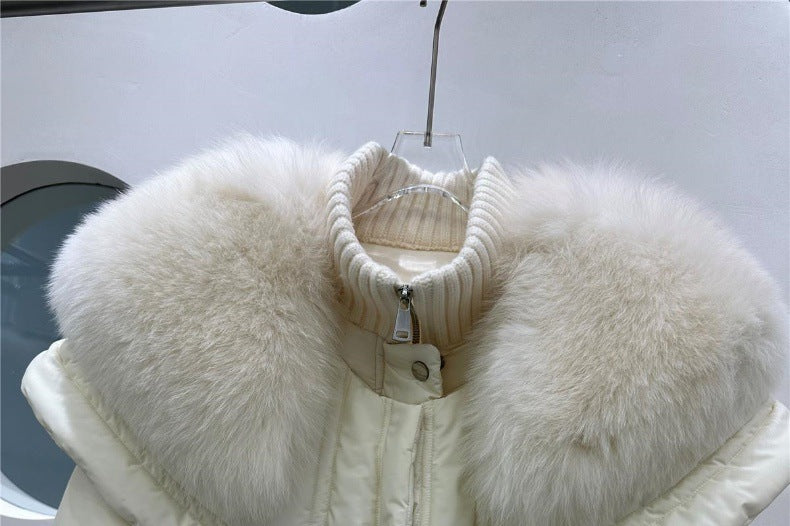 High-End Fox Fur Collar Luxury Puffer Jacket