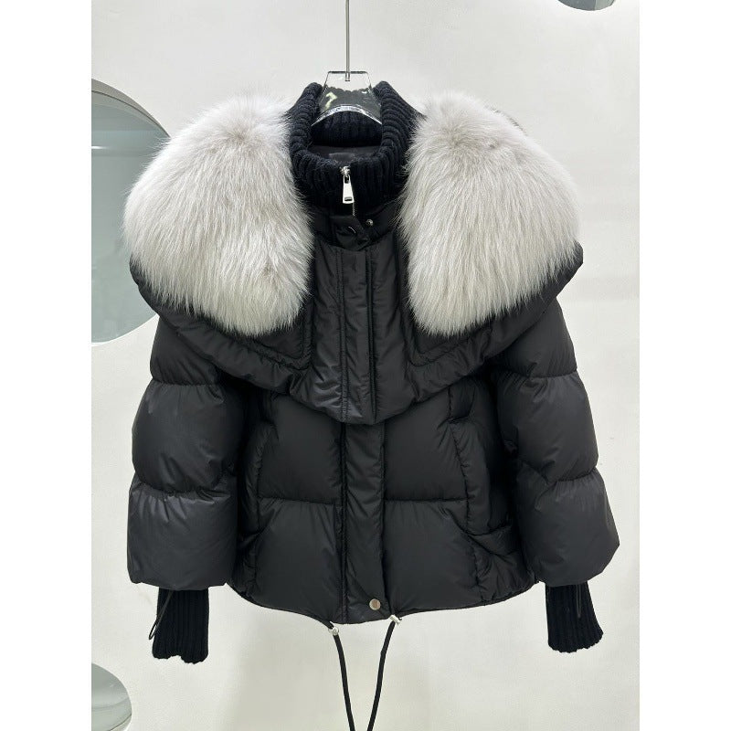 High-End Fox Fur Collar Luxury Puffer Jacket