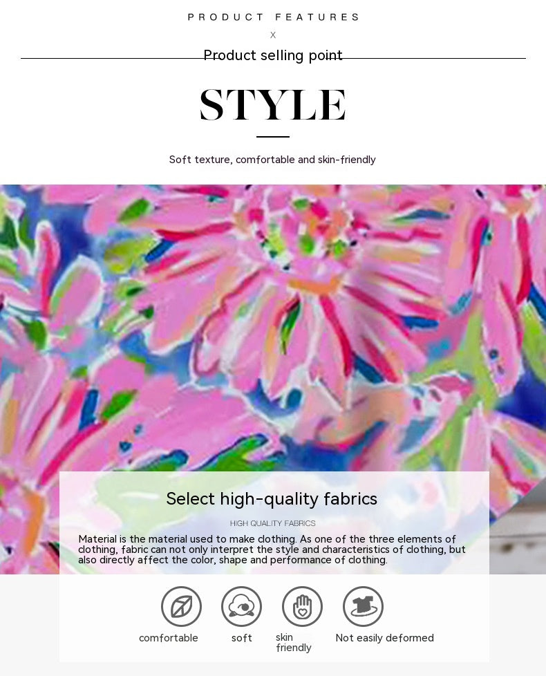 Printed Drop-Shoulder-Sleeve Top For Women