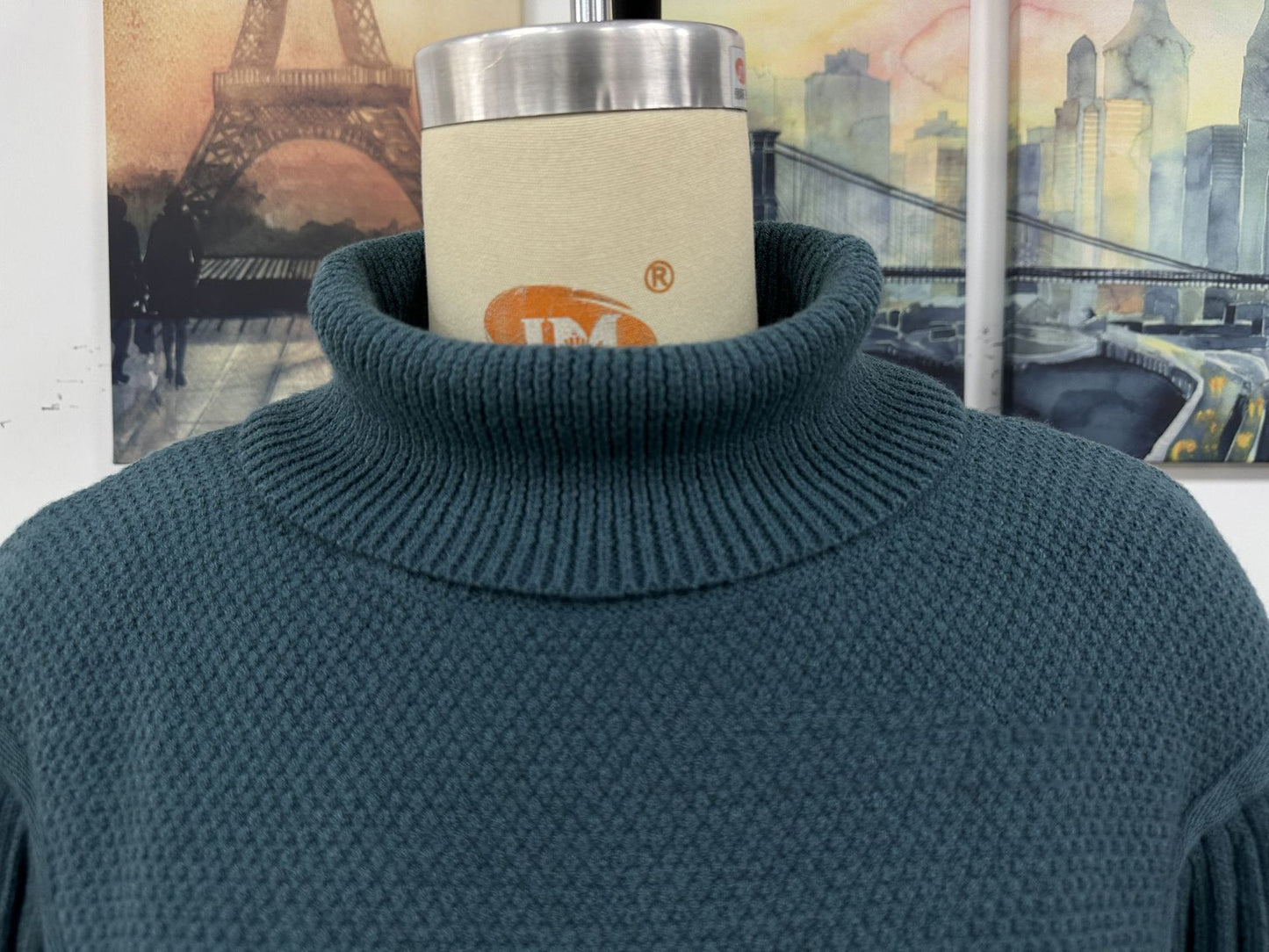 Loose-Fitting Tassel Knitwear Turtleneck Sweater