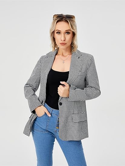 Blazer Jacket -  Long-Sleeve Work/0ffice Coat For Women