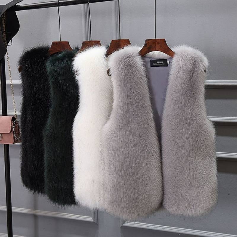 Imitation Fox Fur Waistcoat Vest