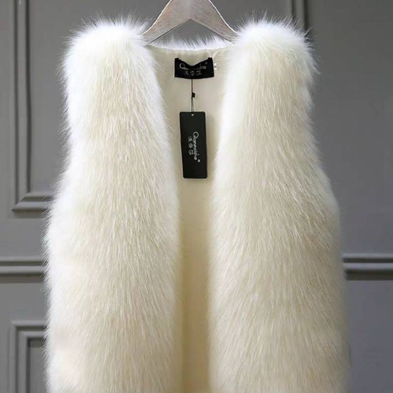 Imitation Fox Fur Waistcoat Vest