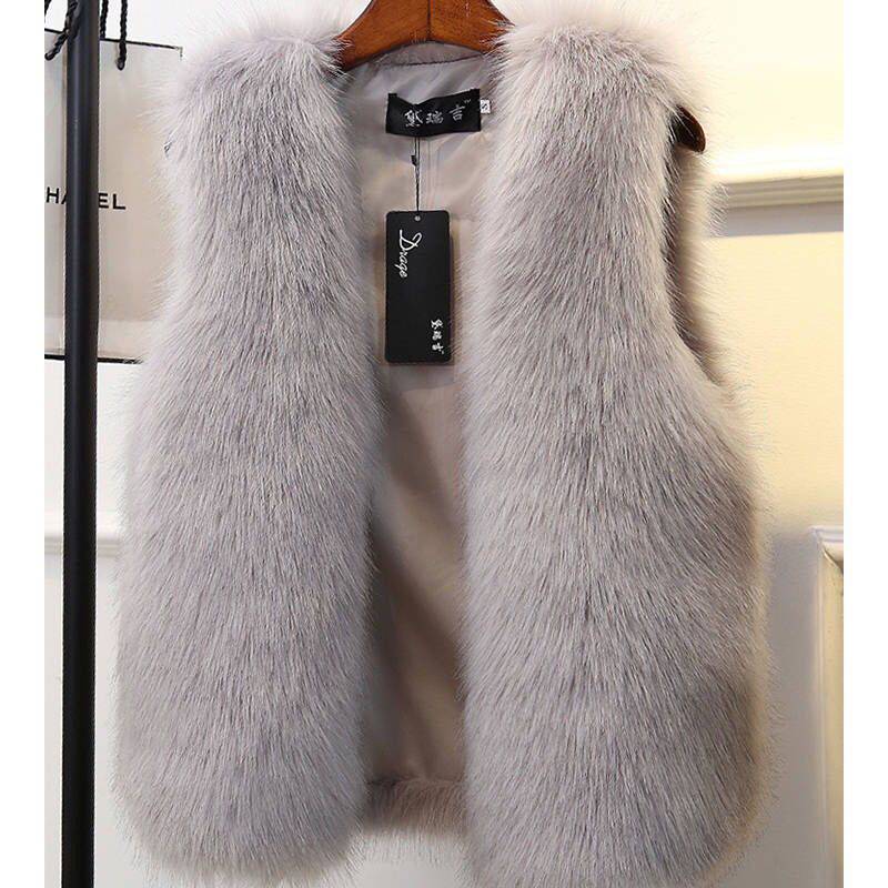 Imitation Fox Fur Waistcoat Vest