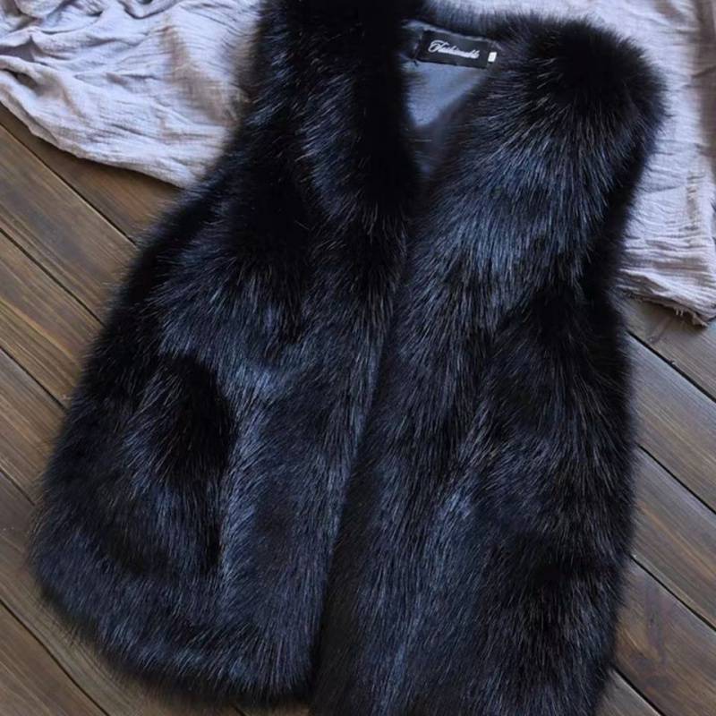 Imitation Fox Fur Waistcoat Vest