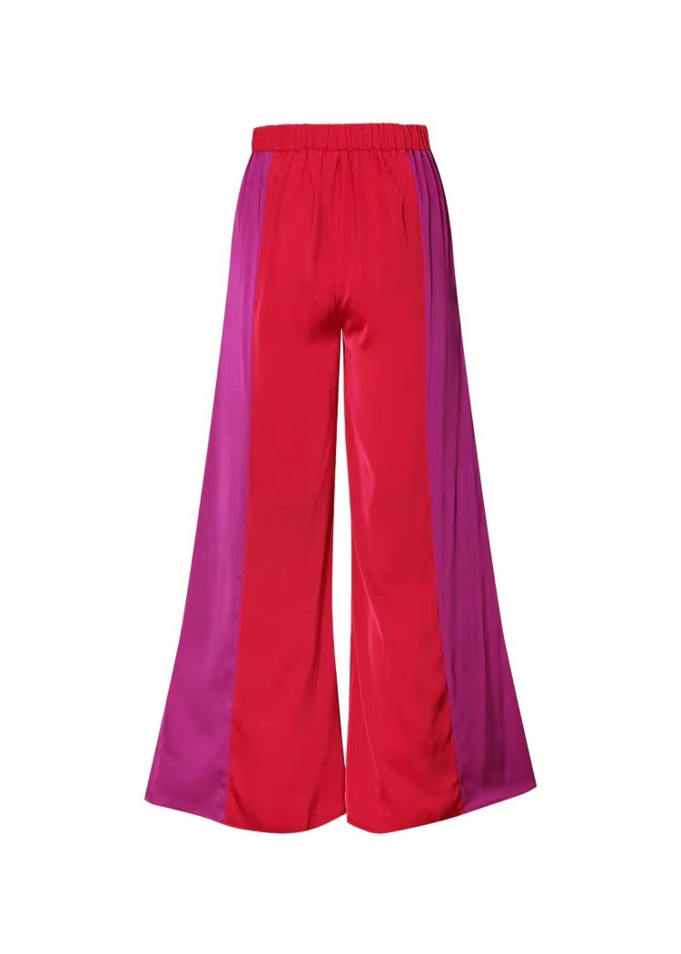 Solid-Colour Top+Pants Suit