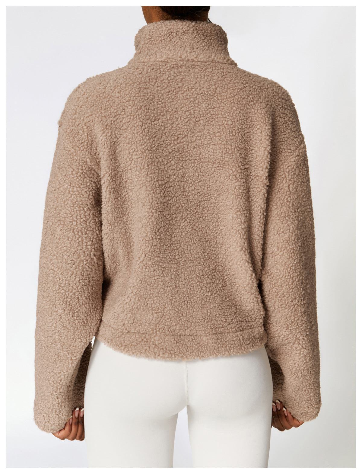 Winter Zipper Thermal Cashmere Fitness Sports Jacket For Women