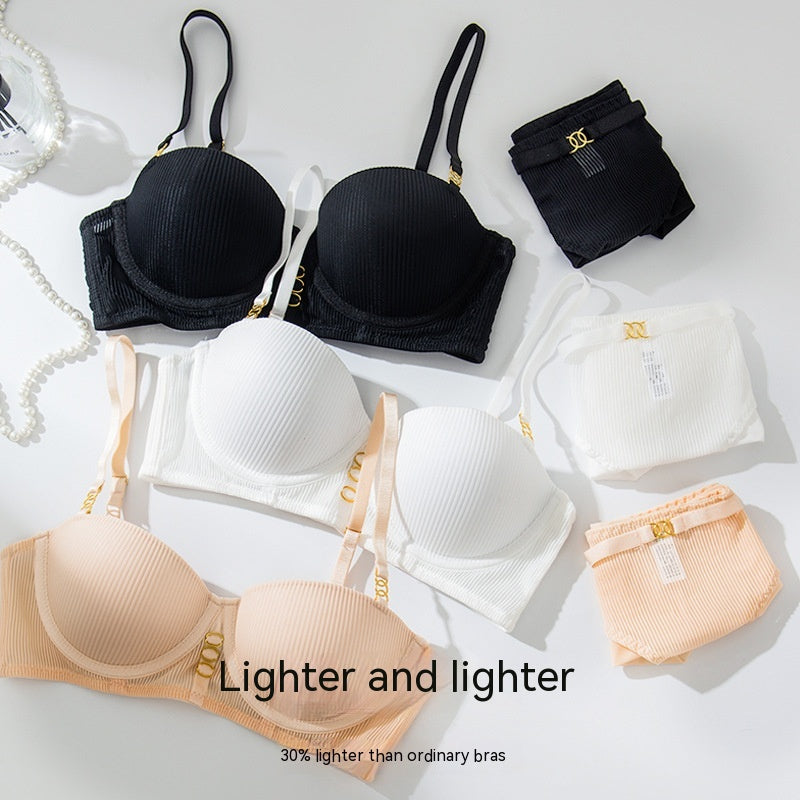 Women's Fashion Casual Push Up Breast Holding Anti-sagging Bra Set