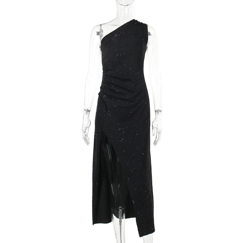 Shiny Backless Dress For Women