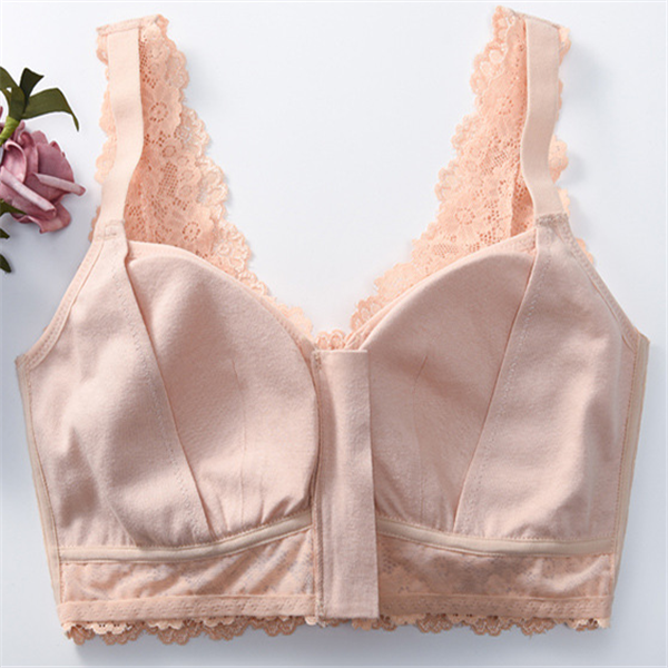 Lace Front-Zipper Bra