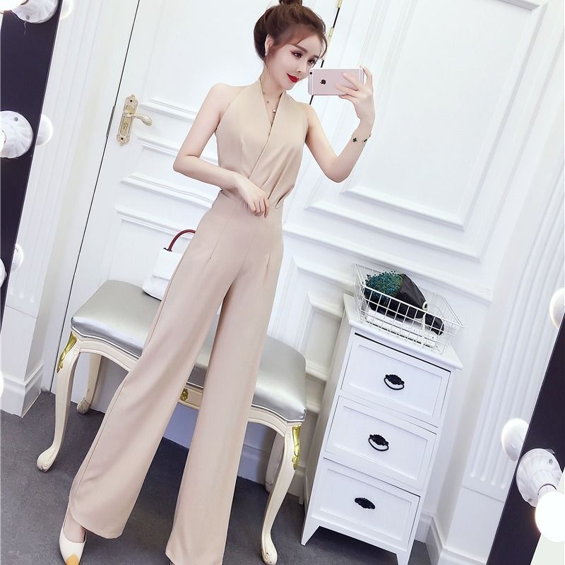 Wide-Leg Jumpsuit - High-Waist