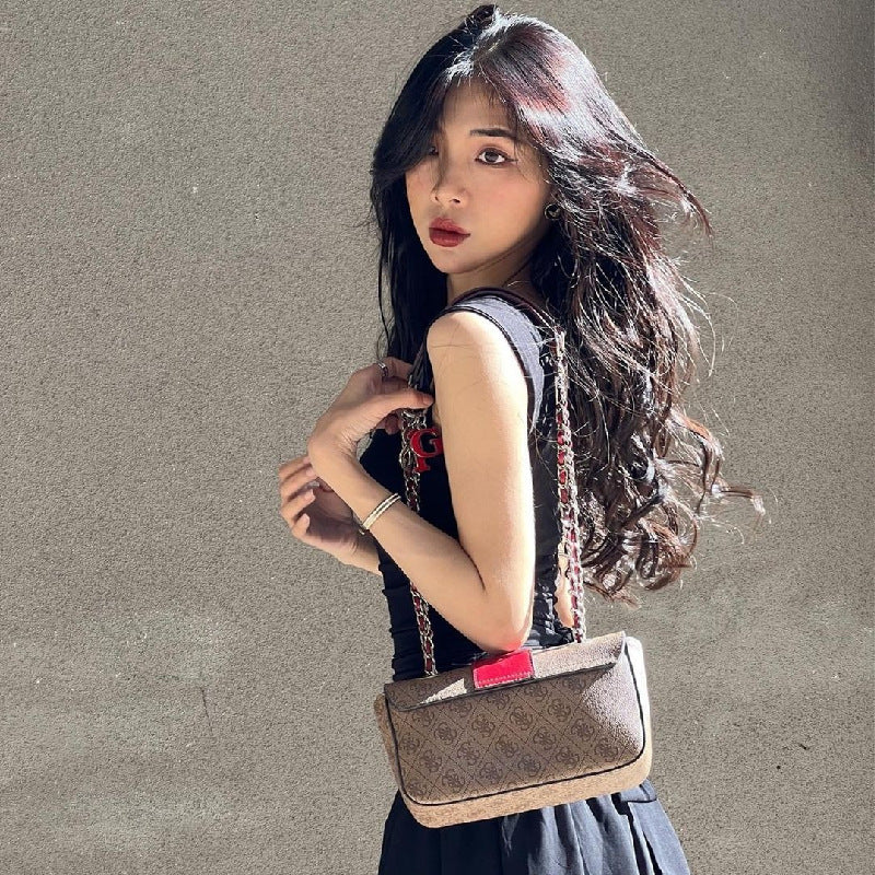 Square-Collar Pleated Large Swing Waist-Slimming Mesh Sling Dress