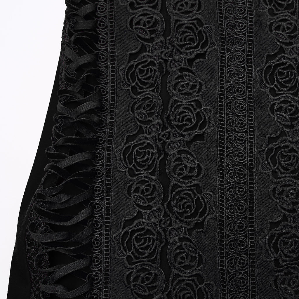 Belladonna Goth Rose Fishtail Skirt
