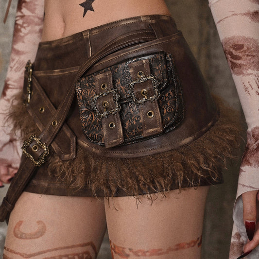 Vintage Waist Bag Mini Skirt