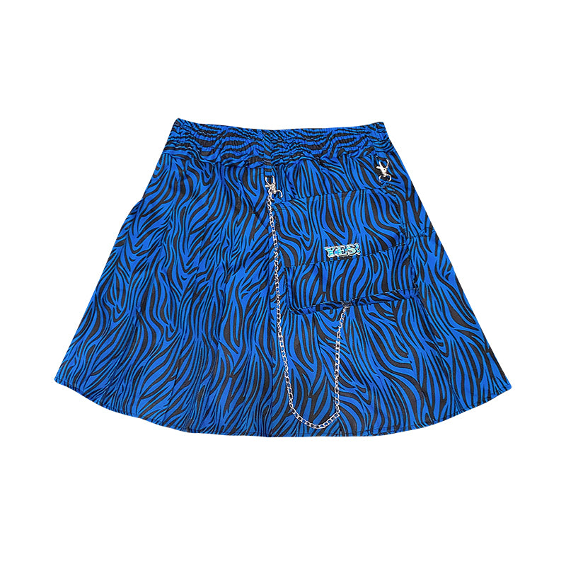 Zebra Print Pleated Skirt For Women