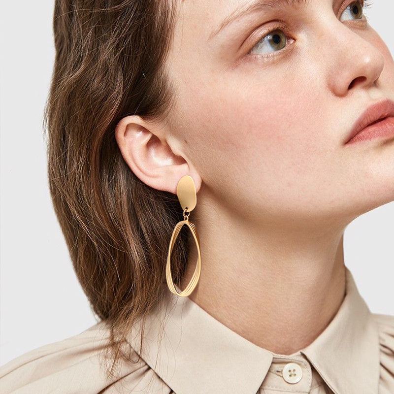 Women's Matte Metal Hoop Earrings