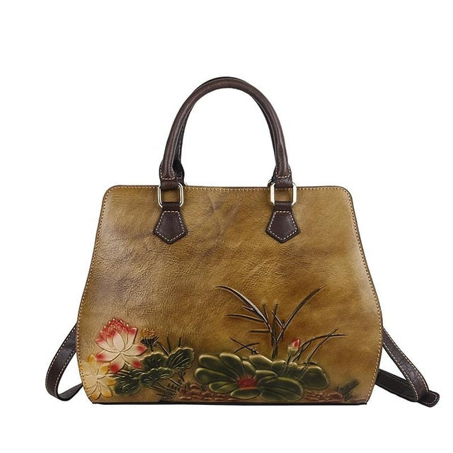 Cowhide Handbag - Ladies' Retro Cross-Border Bag