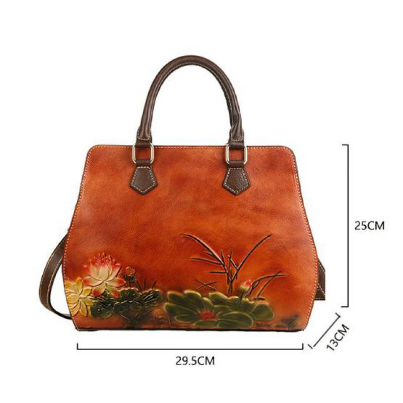 Cowhide Handbag - Ladies' Retro Cross-Border Bag