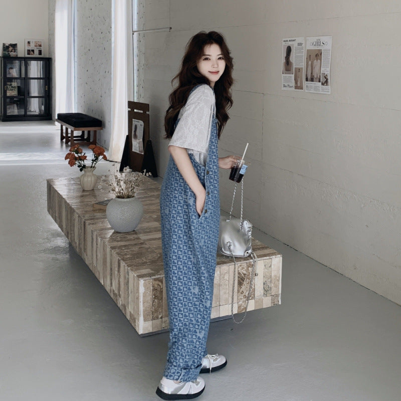 Summer Casual All-match One-piece Suspender Pants