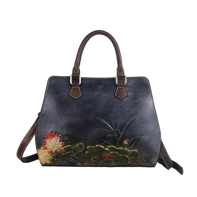 Cowhide Handbag - Ladies' Retro Cross-Border Bag