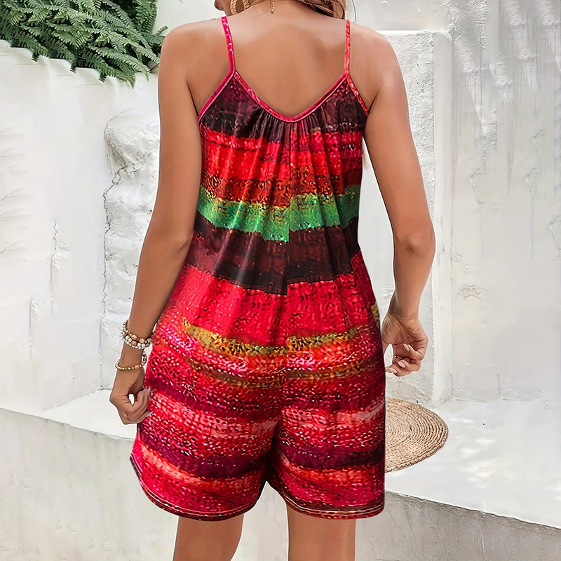 Spaghetti-Strap Shorts Jumpsuit With Pockets - US Only