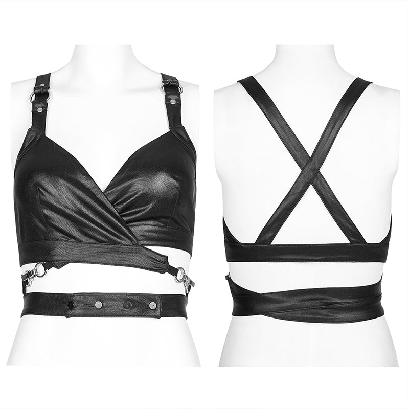 Elastic Cross-Strap Crop Top