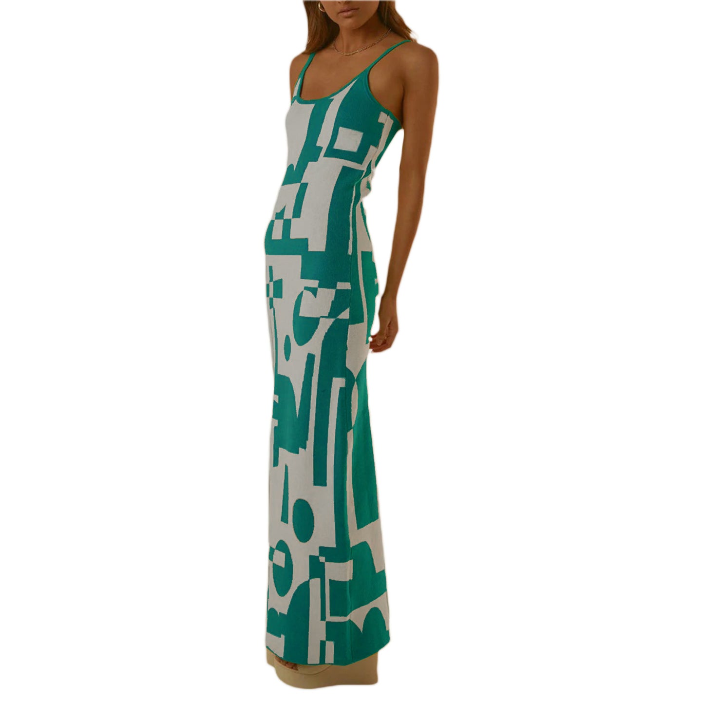 European & American Style Fashion Printing Slim-Fit Slimming Dress