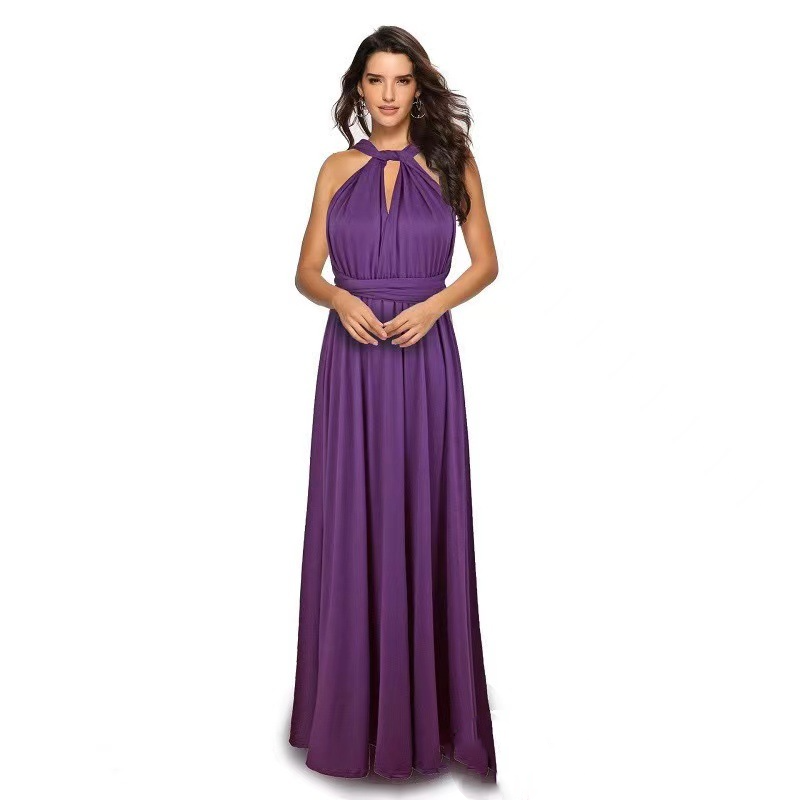 Cross-Strap Maxi Party Dress
