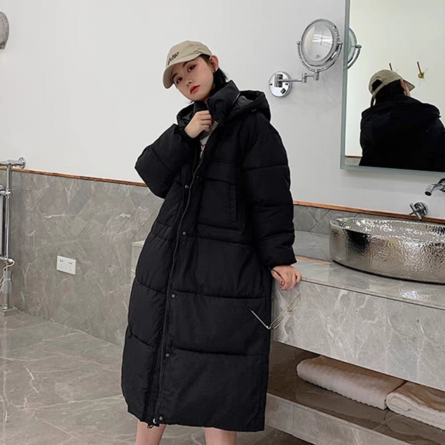 Cotton-Padded Loose Long Jacket