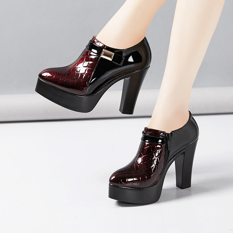 New Patent Leather High-Heel Women's Shoes