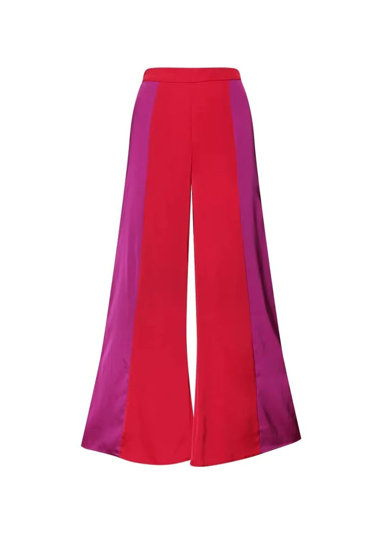 Solid-Colour Top+Pants Suit