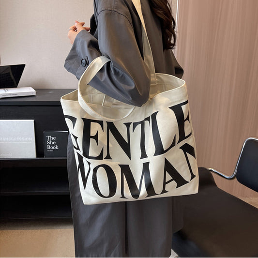 Large Tote Printed Canvas Handbag