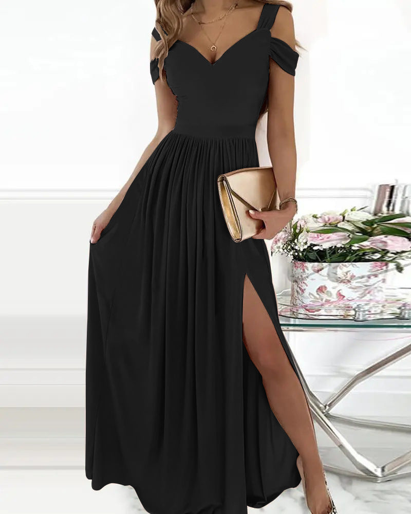 Boho Split Spaghetti Strap Flowy Dress